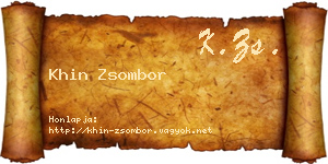 Khin Zsombor névjegykártya