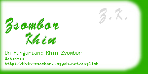 zsombor khin business card